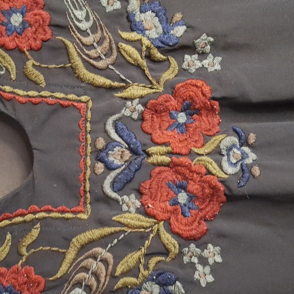 Free people sheer black size xs embroidered top - Picture 4 of 5